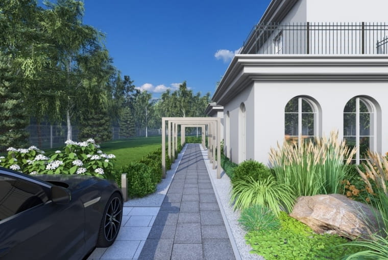 Otoczenie nowoczesnej willi Otoczenie nowoczesnej willi