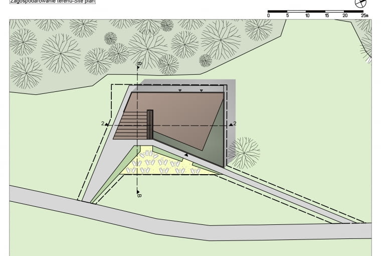 Obiekt gastronomiczny „Dzika” w Tychach - zagospodarowanie terenu. Proj. pracownia RS+ Robert Skitek