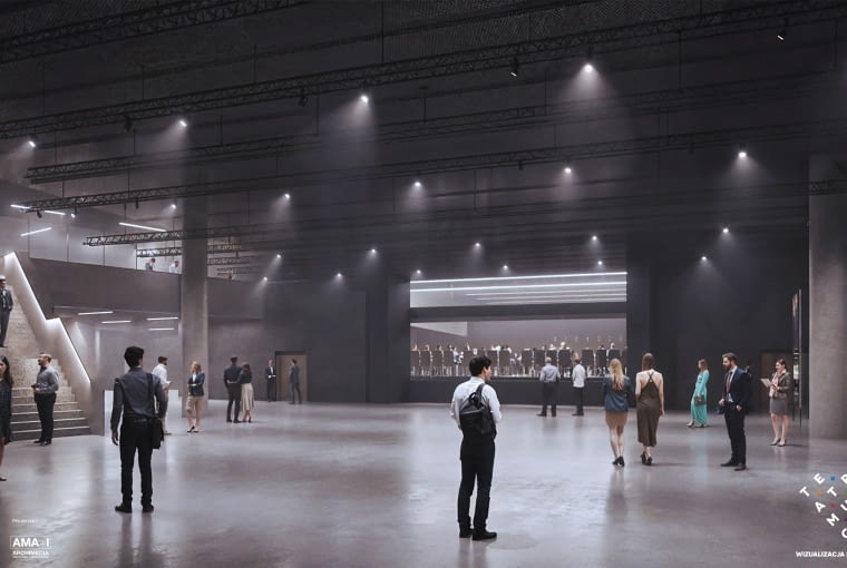 Nowa siedziba Teatru Muzycznego w Poznaniu. Foyer Sali Kameralnej