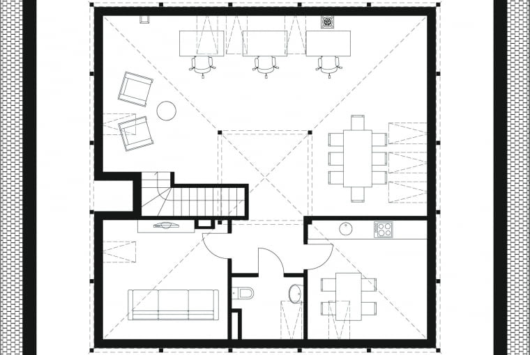 E-231, Projekt poddasza Projekty domów z miejscem do pracy
