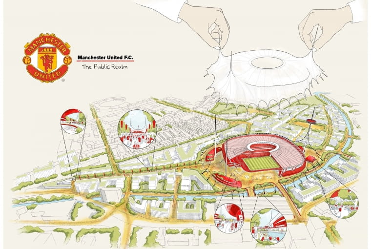 Nowy stadion klubu Manchsester United. Proj. Foster + Partners
