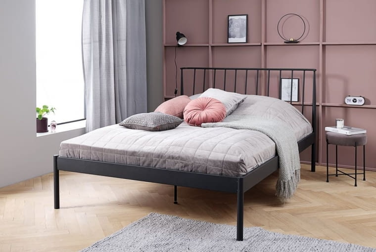 Rama łóżka ABILDRO 140x200 czarny, 749 zł łóżko do sypialni