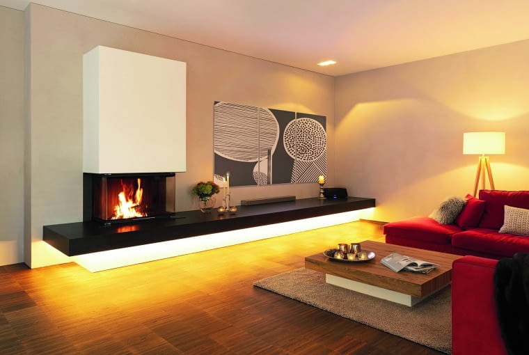 Kominki z takim wkładem pozwalają zobaczyć ogień w całej okazałości. Niezależnie od stylu wykończenia, nadają pomieszczeniu wyjątkowy klimat i charakte