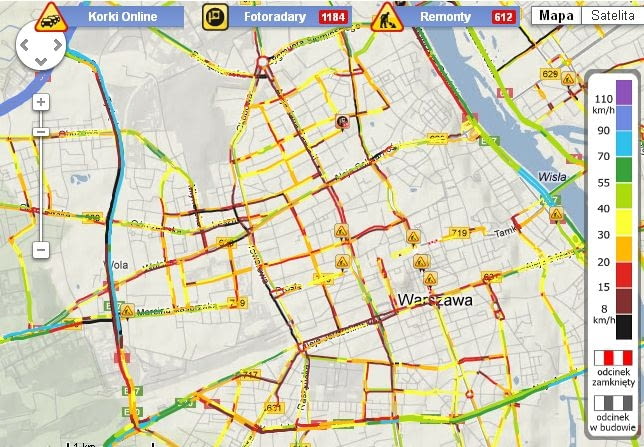 Korki w Warszawie korki