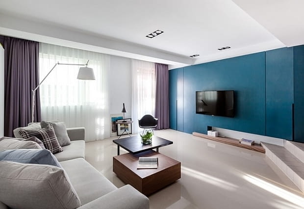 Mieszkanie w Taizhong - 74 m kw.; proj. Z-Axis Design Studio nowoczesne mieszkanie, mieszkanie z otwartą kuchnią, jak wydzielić kuchnię, jasne mieszkanie