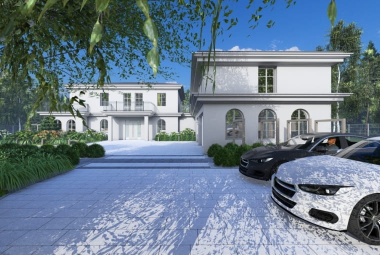 Otoczenie nowoczesnej willi Otoczenie nowoczesnej willi