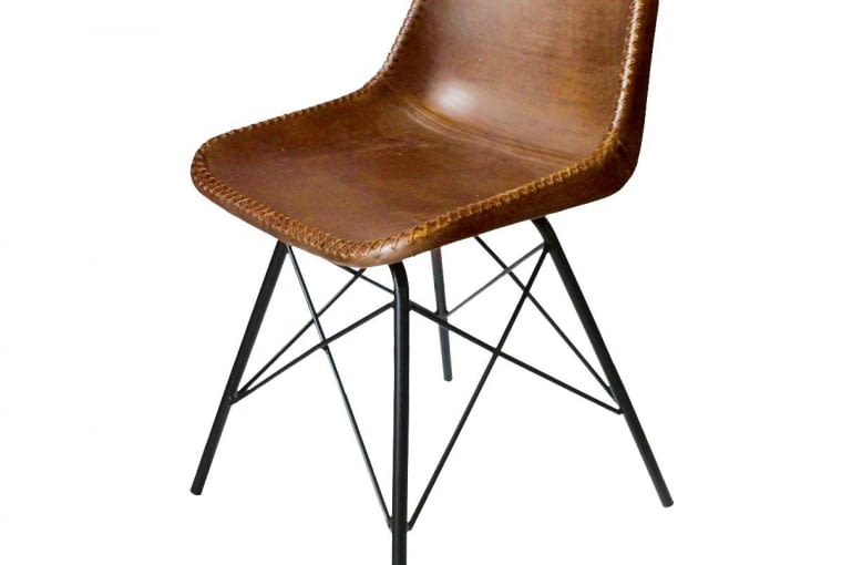 Krzesło metal i skóra, 365 zł/szt., indigodecor.pl Krzesło metal i skóra, 365 zł/szt., indigodecor.pl