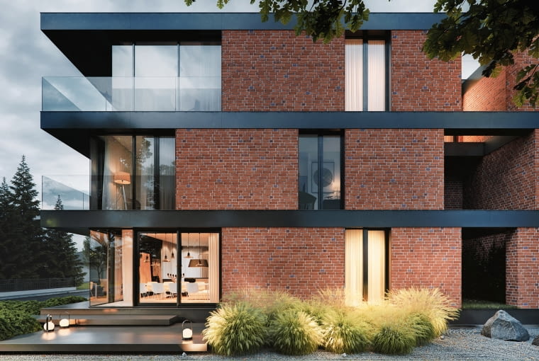 Dom Czerwony, blok mieszkalny, budynek mieszkalny, blok, nowoczesny blok