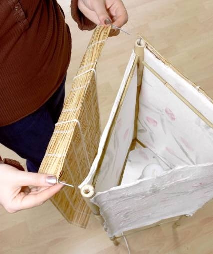 WNETRZA LAMPA ORIENTALNA Z BAMBUSA I MATY - WYKONANIE