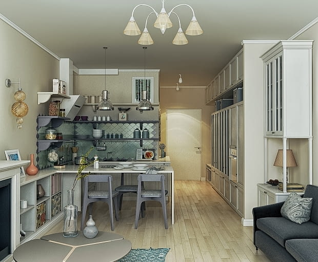 Przytulne małe mieszkanie - 32 m kw.; proj. Sreda Interior małe mieszkanie, jak urządzić małe mieszkanie, przytulne małe mieszkanie, projekt malego mieszkania