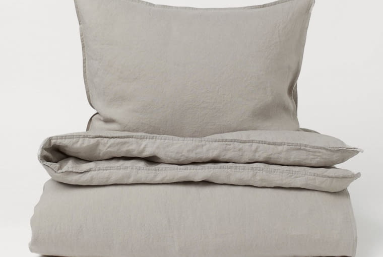 Komplet pościeli, len, 150 x 200 cm i 50 x 60 cm, 279,99 zł japandi