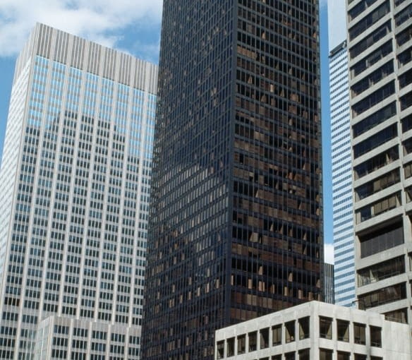 Seagram Building na Manhattanie przy 375 Park Avenue w Nowym Jorku. Projekt Mies van der Rohe Seagram Building na Manhattanie przy 375 Park Avenue w Nowym Jorku. Projekt Mies van der Rohe