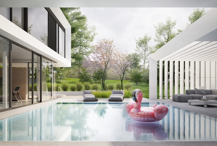 Dom z Flamingiem. Proj. STOPROCENT Architekci