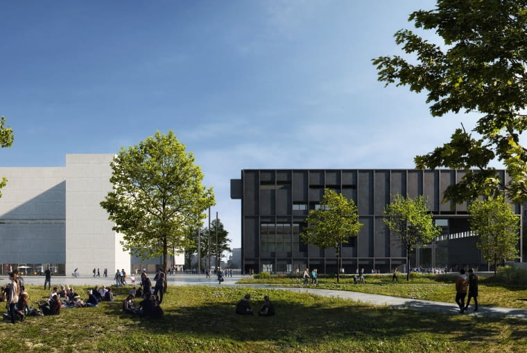 Wizualizacja projektu Muzeum Sztuki Nowoczesnej i teatru TR Warszawa, pracownia Thomas Phifer and Partners.