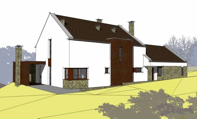 Widok na tylną elewację domu