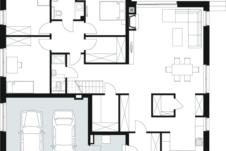 E-231, Projekt parteru Projekty domów z miejscem do pracy