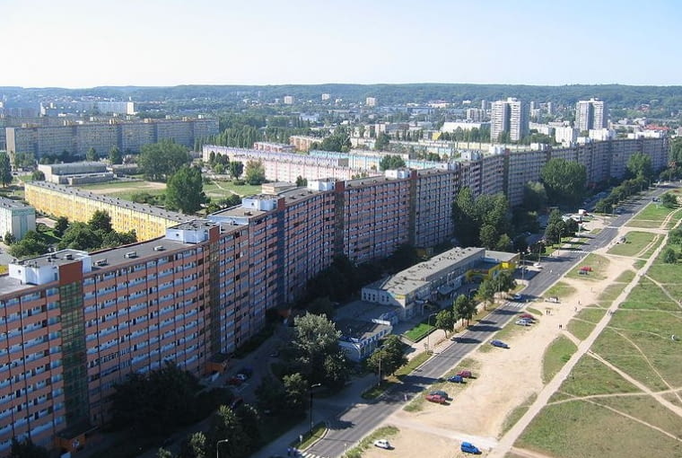 Gdański falowiec, najdłuższy budynek w Polsce Superjednostka w Katowicach