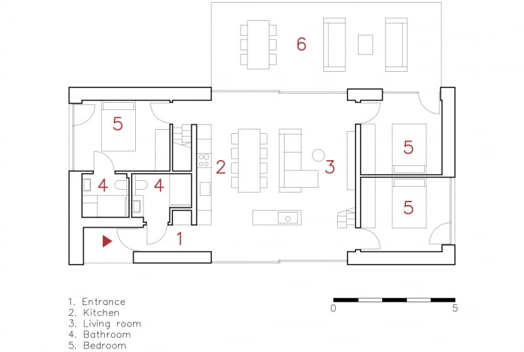 Kownatki Lake House - plan parteru