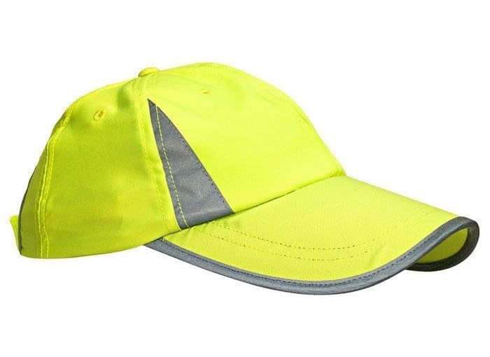 Ostrzegawcza czapka z daszkiem. Czapka z odblaskami na daszku oraz z przodu i z tyłu. Rozmiar czapki regulowany paskiem na rzep. Materiał: 100% poliester. Kolor: Żółta ostrzegawcza. Cena: 14,99 zł