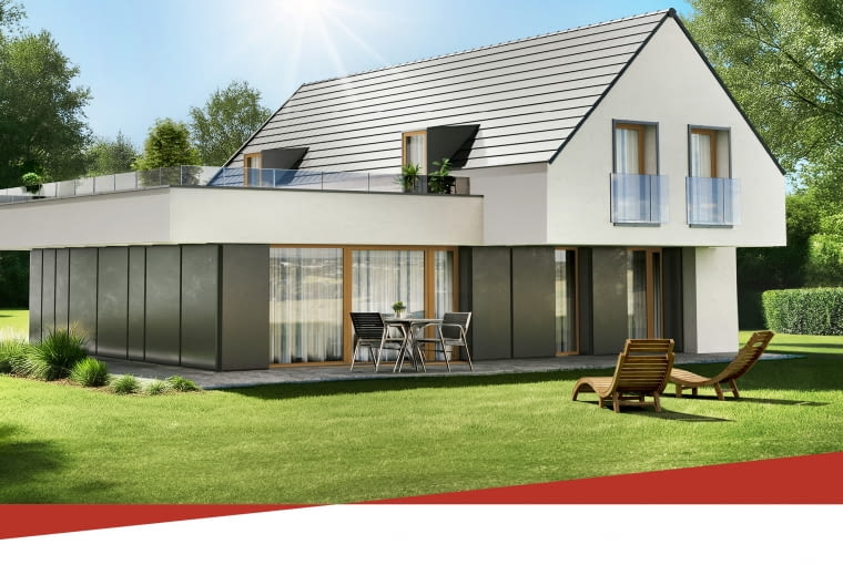 Baner_Dachówka betonowa Braas Teviva TermoComfort, kolor grafitowy