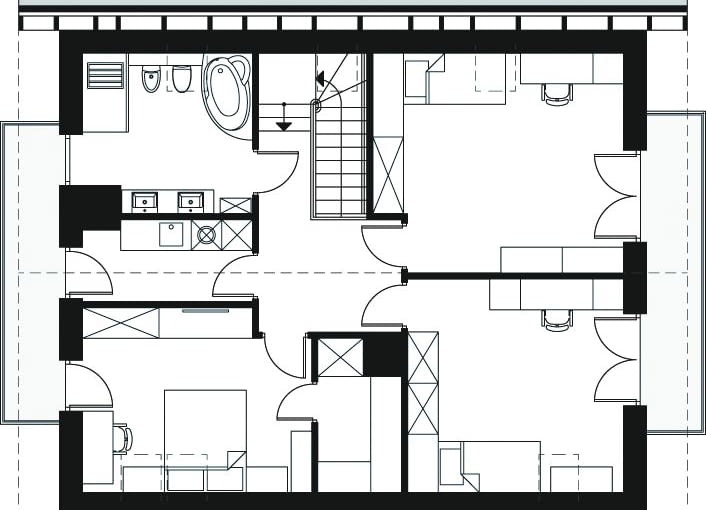 Dom w Jabłonkach 14, Projekt poddasza Projekty domów z miejscem do pracy
