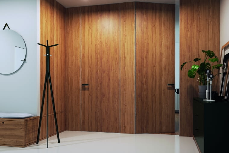 Kolekcja Discret pozwala wykonać drzwi o wysokości 275 cm, a jednocześnie wykończyć niemal dowolnym materiałem Drzwi ponad standard