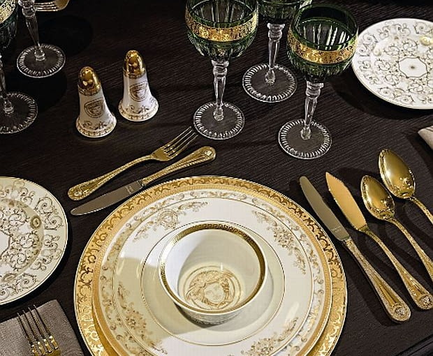 Versace, serwis Meduza, porcelana serwisy obiadowe, zastawa stołowa, porcelana