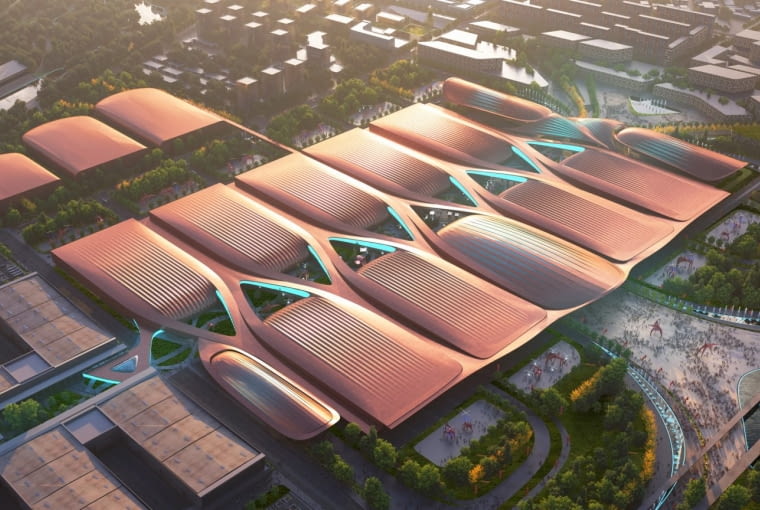 Międzynarodowe Centrum Wystawowe w Pekinie. Proj. Zaha Hadid Architects