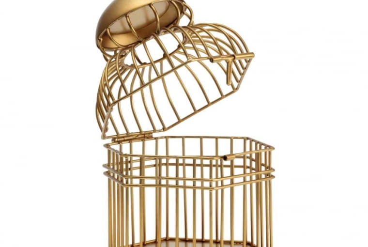 H&M Home: ozdobna metalowa klatka (wysokość 22 cm, szerokość 14,5 cm). Cena: 59,90 zł. zakupy, akcesoria, dodatki, H&M Home