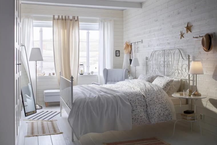 LEIRVIK Rama łóżka, biały/Luröy160x200 cm, 599 zł łóżko do sypialni