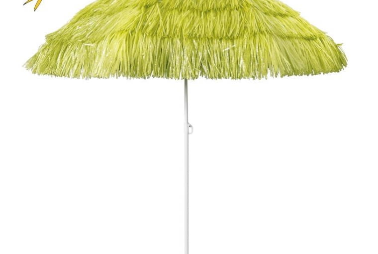 TIGER: parasol z frędzlami (wys. 1,8 m). Do wyboru zielony lub różowy. Cena: 100 zł. TIGER, gadżety, akcesoria, zakupy, nowości, zabawne, lato, truskawki