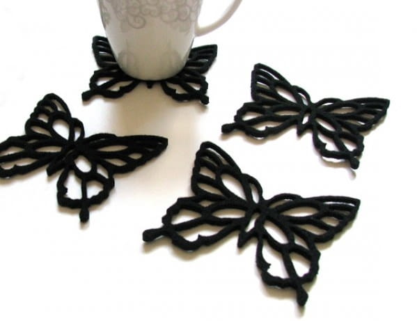 Podkładki wycinanki podkładki pod kubek, filc, design