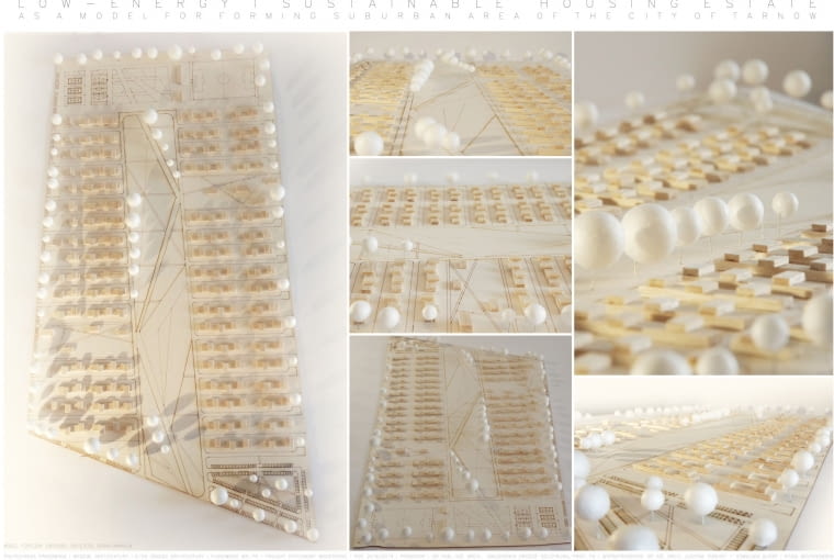 Niskoenergetyczne, zrównoważone osiedle mieszkaniowe w Tarnowie - makieta. Proj. Kinga Wojtanowska Niskoenergetyczne, zrównoważone osiedle mieszkaniowe w Tarnowie - makieta. Proj. Kinga Wojtanowska