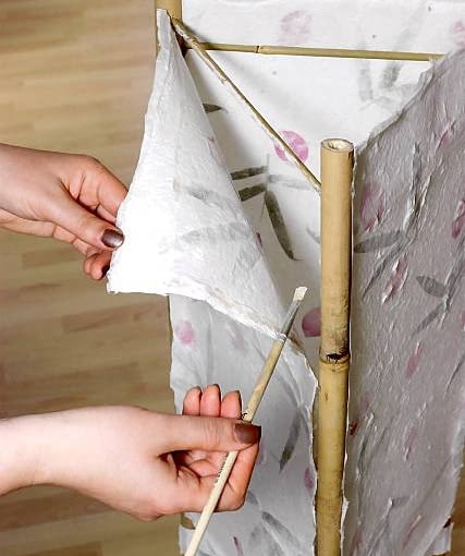 WNETRZA LAMPA ORIENTALNA Z BAMBUSA I MATY - WYKONANIE