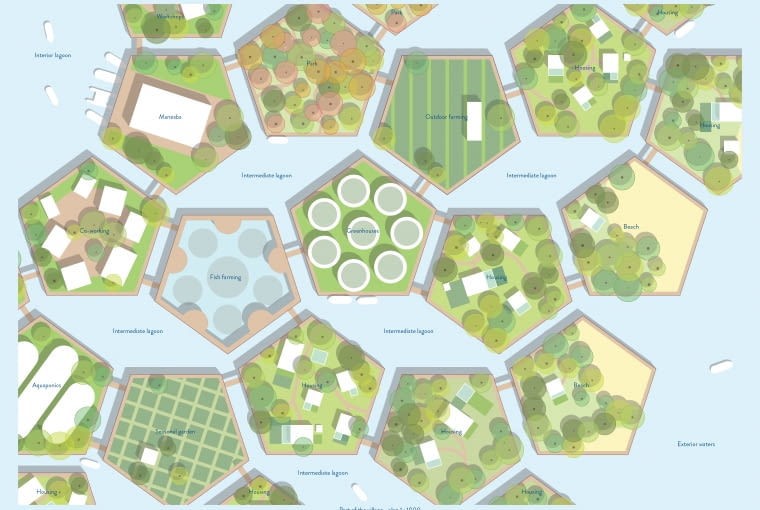 Pływająca wioska na Kiribati. Proj. Marcin Kitala