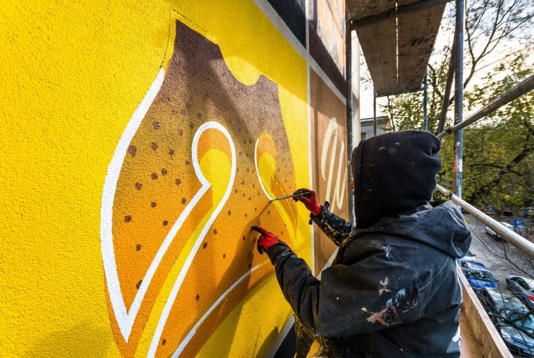 Mural Wallphabet przy ul. Madalińskiego 11 w Warszawie. Proj. Good Looking Studio Mural Wallphabet przy ul. Madalińskiego 11 w Warszawie. Proj. Good Looking Studio
