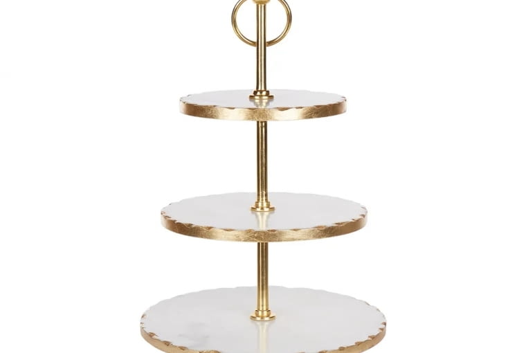 Patera na ciasto IPATI Kamień Biały marmur Patera na ciasto IPATI Kamień Biały marmur