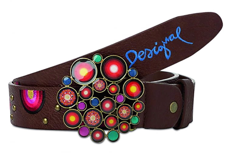 Skórzany pasek Xapon Bombai z dekoracyjna klamrą, 229 zł, Desigual