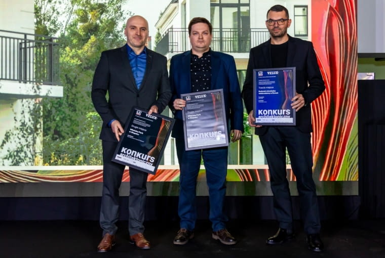 Nagroda VELUX. Od lewej: II miejsce dla Wileńska Park w Słupsku, III miejsce budynek wielorodzinny w Żorach Nagroda VELUX. Od lewej: II miejsce dla Wileńska Park w Słupsku, III miejsce budynek wielorodzinny w Żorach