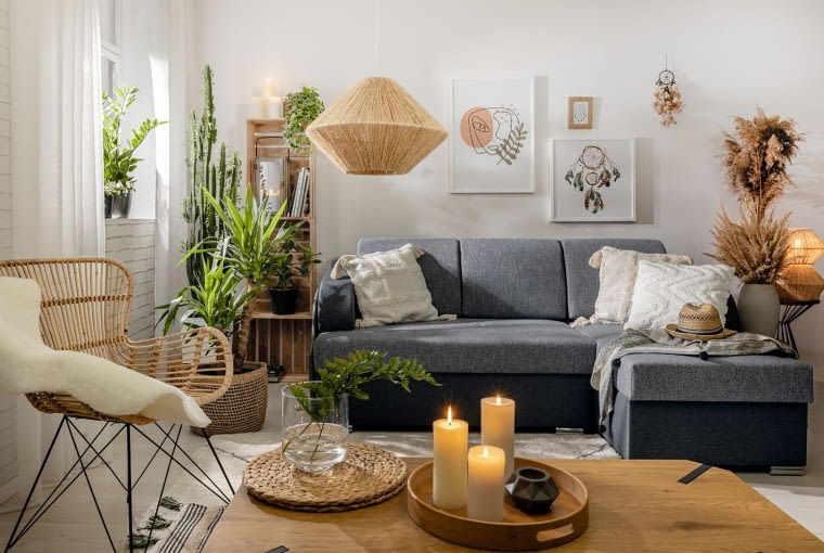 Aranżacja w stylu boho wnętrza w stylu boho