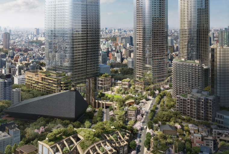 Pergola w Tokio w Toranomon-Azabudai. Proj. Studio Heatherwick Pergola w Tokio w Toranomon-Azabudai. Proj. Studio Heatherwick