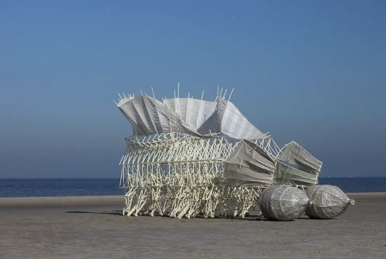 Tajemnicze konstrukcje stworzył artysta Theo Jansen