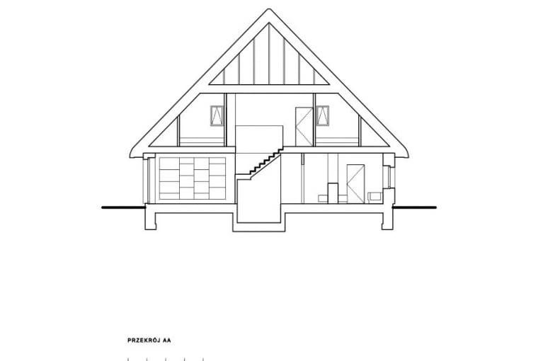 Dom Grzyb pod Łodzią - przekrój