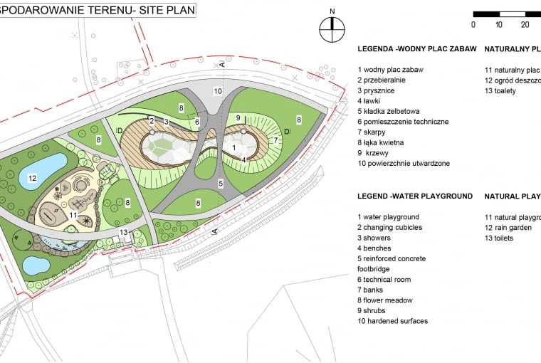 Wodny i naturalny Plac Zabaw w Tychach. Proj. RS+ Robert Skitek