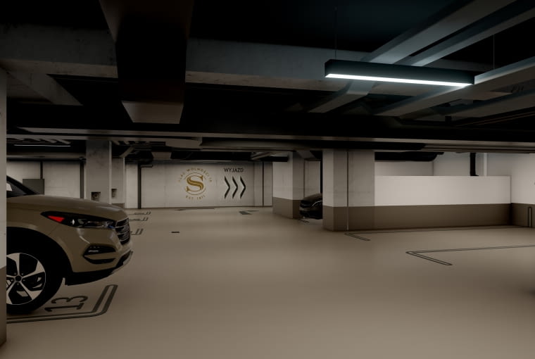 Skarbiec przy Placu Wolności 15 - wizualizacja parkingu Skarbiec przy Placu Wolności 15 - wizualizacja parkingu