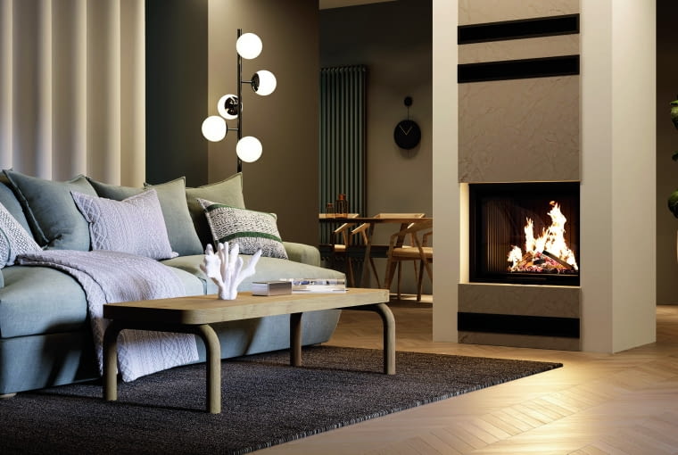 Solidna konstrukcja idzie w parze z nowoczesnym wyglądem wkładów kominkowych. Dzięki temu świetnie komponują się one  z każdą aranżacją wnętrza
