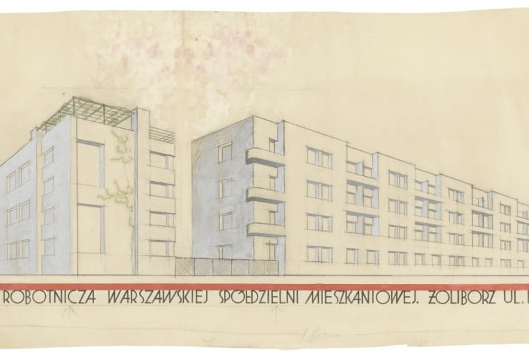 Barbara Brukalska, Stanisław Brukalski, projekt osiedla Warszawskiej Spółdzielni Mieszkaniowej na Żoliborzu w Warszawie, kolonia IV, budynki B i C, wersja niezrealizowana, 1927