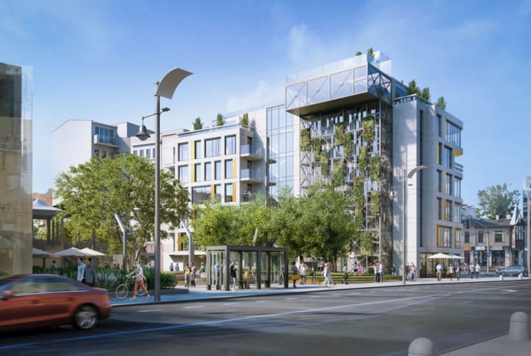 Wizualizacja budynku biurowo-usługowego w Gdyni, przy skrzyżowaniu ulic Świętojańskiej i 10 lutego. Proj. 3MA Wizualizacja budynku biurowo-usługowego w Gdyni, przy skrzyżowaniu ulic Świętojańskiej i 10 lutego. Proj. 3MA