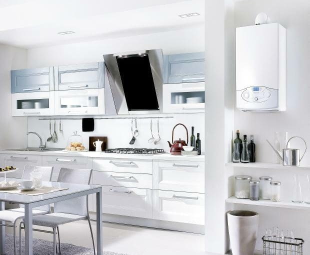 Kotły gazowe, których moc nie przekracza 30 kW, można umieścić nie tylko w kotłowni, ale w każdym innym pomieszczeniu nieprzeznaczonym na stały pobyt ludzi gazowy kocioł kondensacyjny, kuchnia