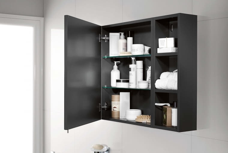 Szafka z lustrem LUNA, płyta MDF, 60 x 50 cm, gł. 15 cm, około 750 zł, Roca